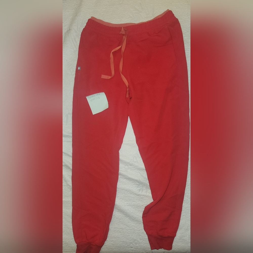 Figs Red Track Pants
